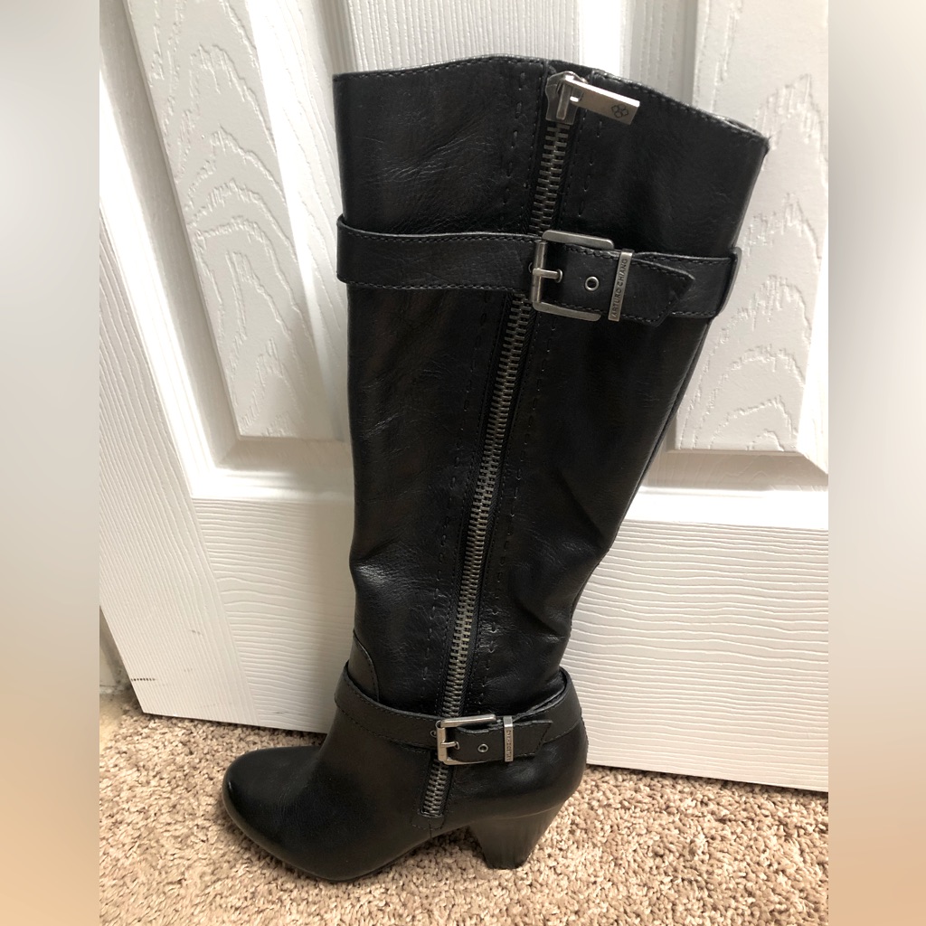 Arturo Chiang Black Heel Boots Size 8m
